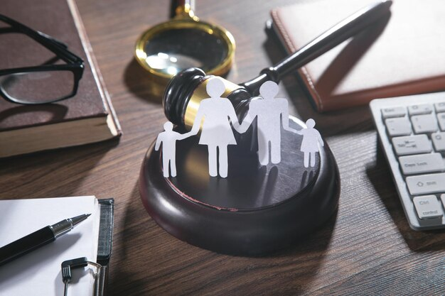 Family Paper Cutout on Gavel